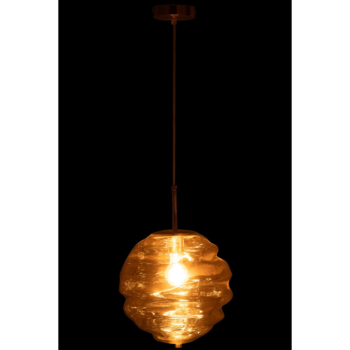 J-Line - Lampe à Suspension Verre Clair Cognac