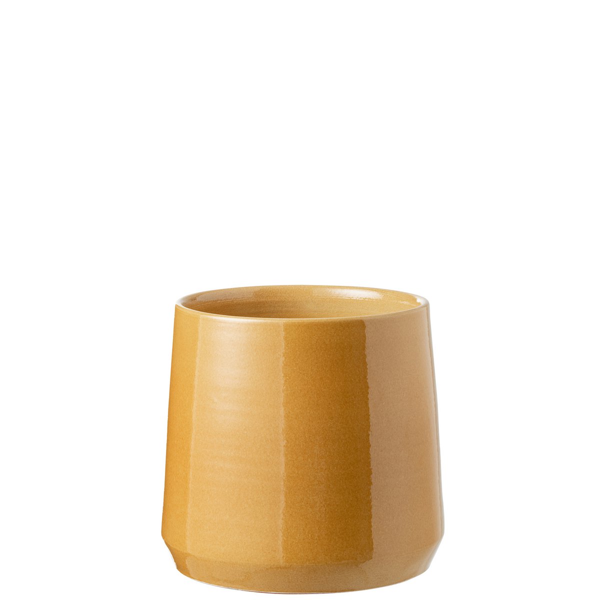 J-Line - Pot de Fleurs Rond - Céramique - Ocre - Grand - Ø26,00cm