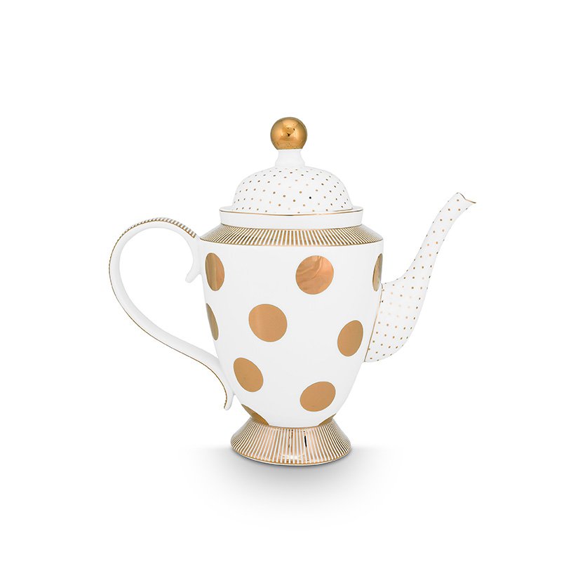 Pip Studio - Teapot Dot Delight White-Gold 1.25ltr