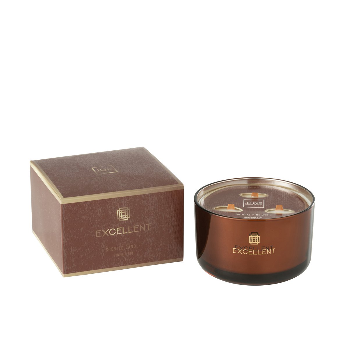 J-Line - Bougie parfumée Excellent Sibérie - Marron - L - 40U