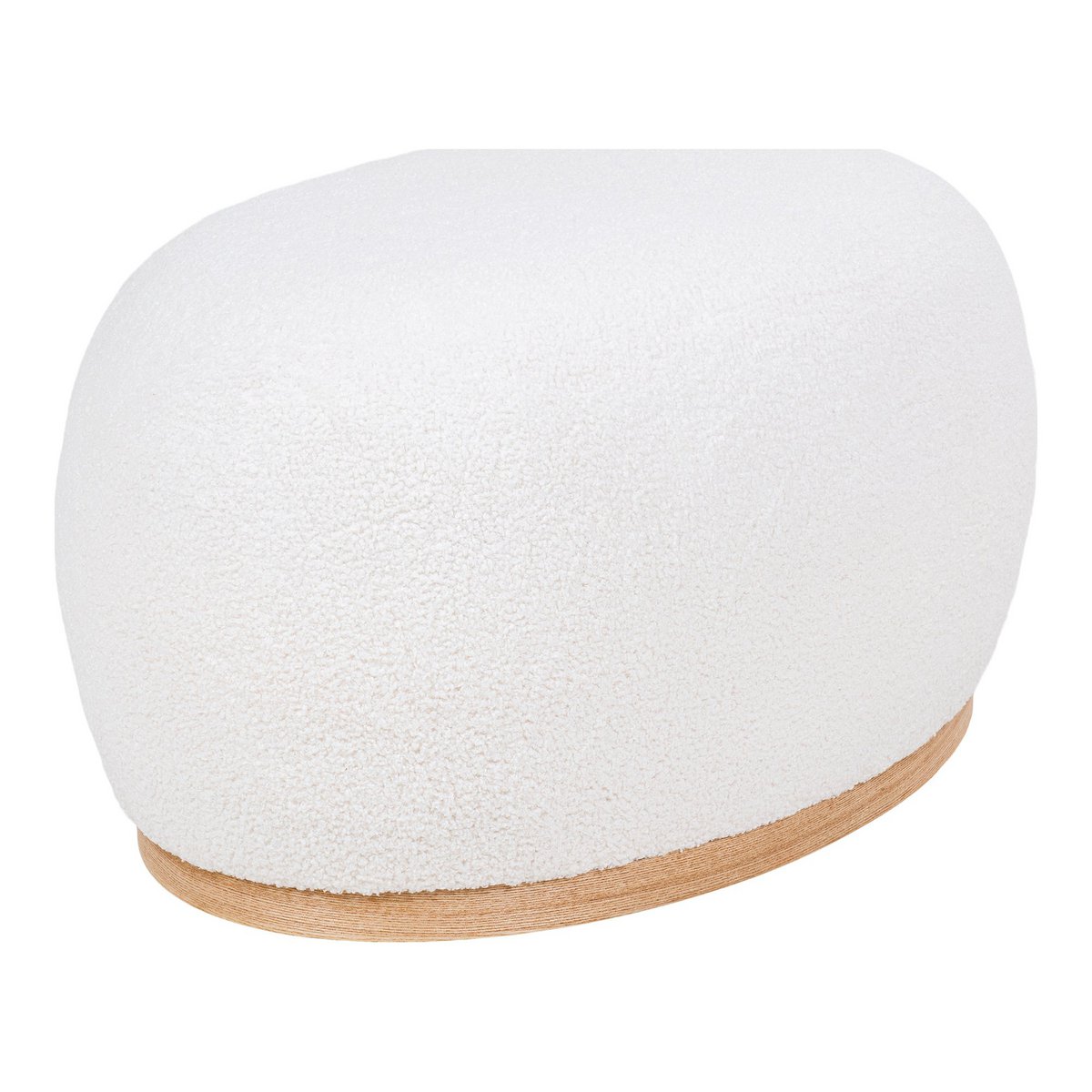 House Nordic - Manhattan Pouf - Pouf, bouclé, blanc, 54,5x88,5x36 cm, HN1235