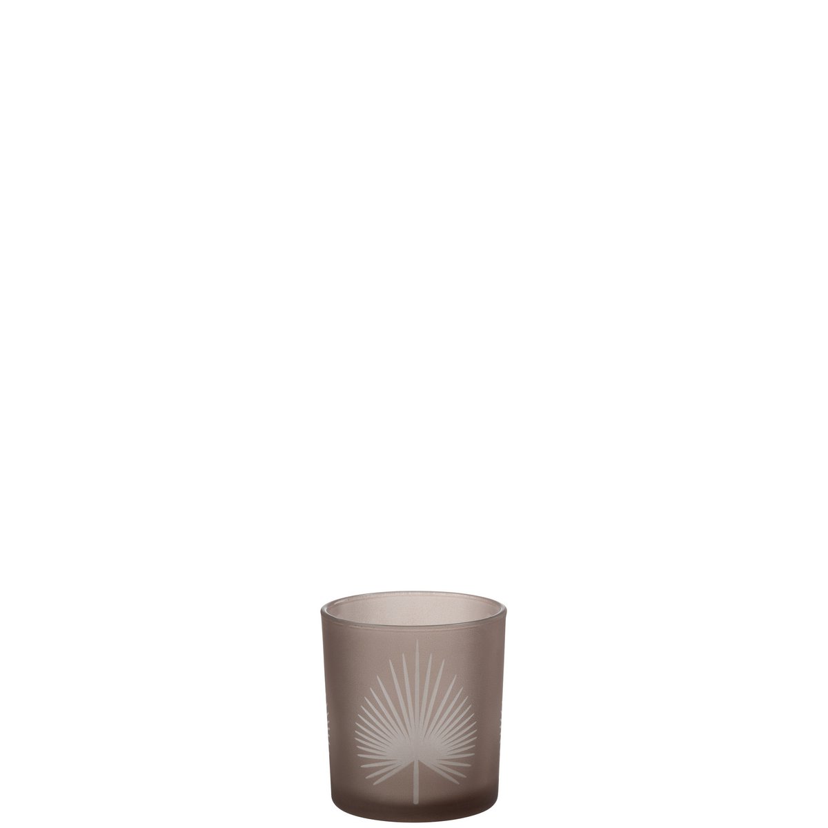 J-Line - Teelichthalter Palmblatt - Glas - Beige - Klein