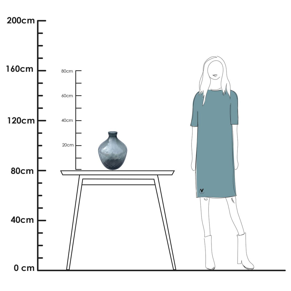 Vase the World - Vaas - Traun grey effect, laatste items!