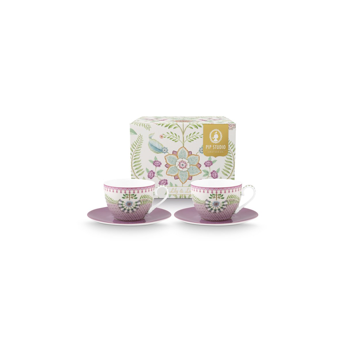 Pip Studio - Set/2 Cups and Saucers Lily&Lotus 280ml