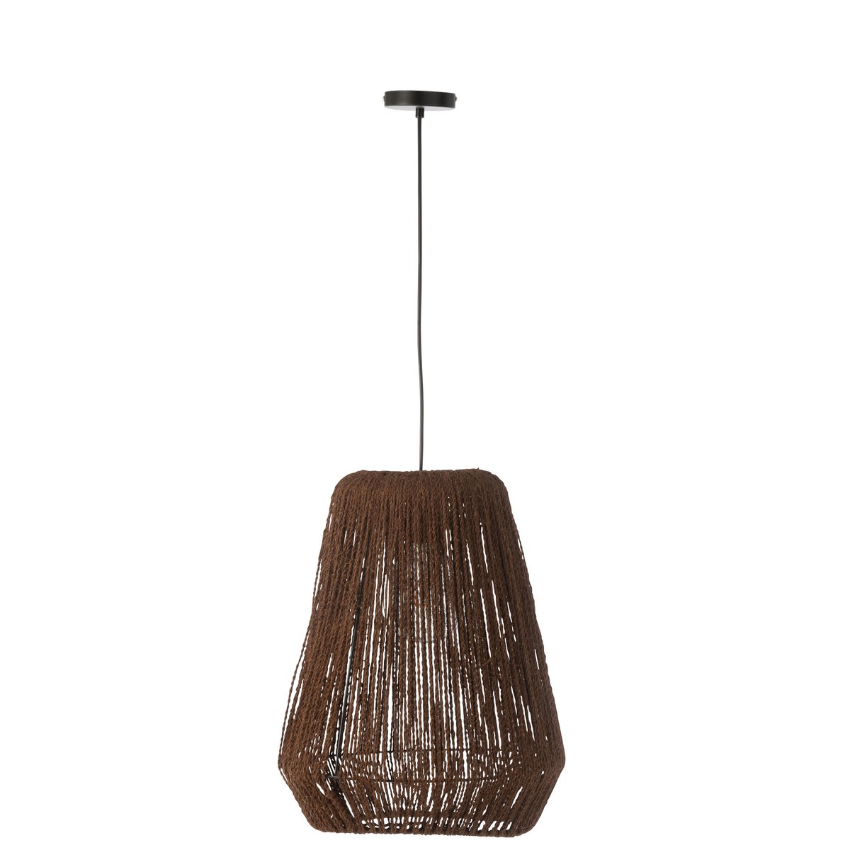 J-Line - Lampe suspendue 'Tresse' (Noir, Taille L)