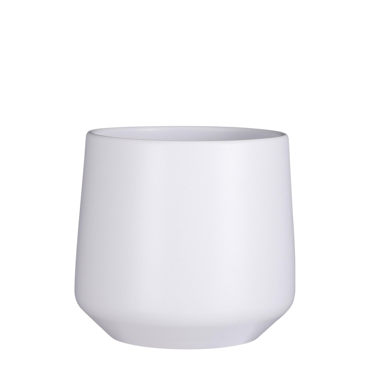 Mica Décorations - Pot de Fleur Ambre - H21 x Ø23,5 cm - Mat - Blanc