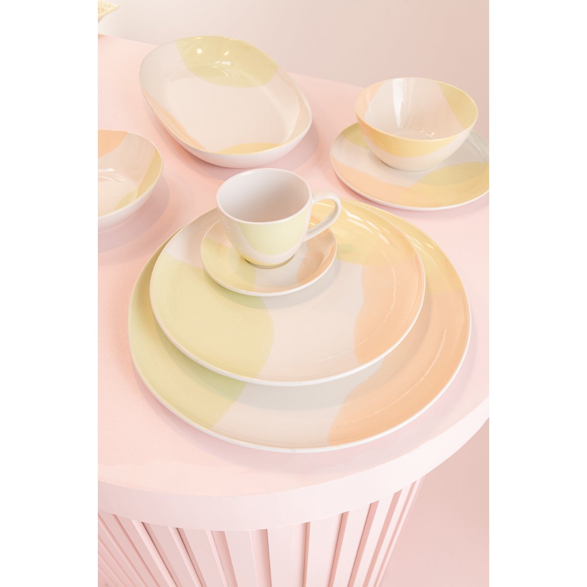 J-Line - Assiette Point - Porcelaine - Mix - Moyen