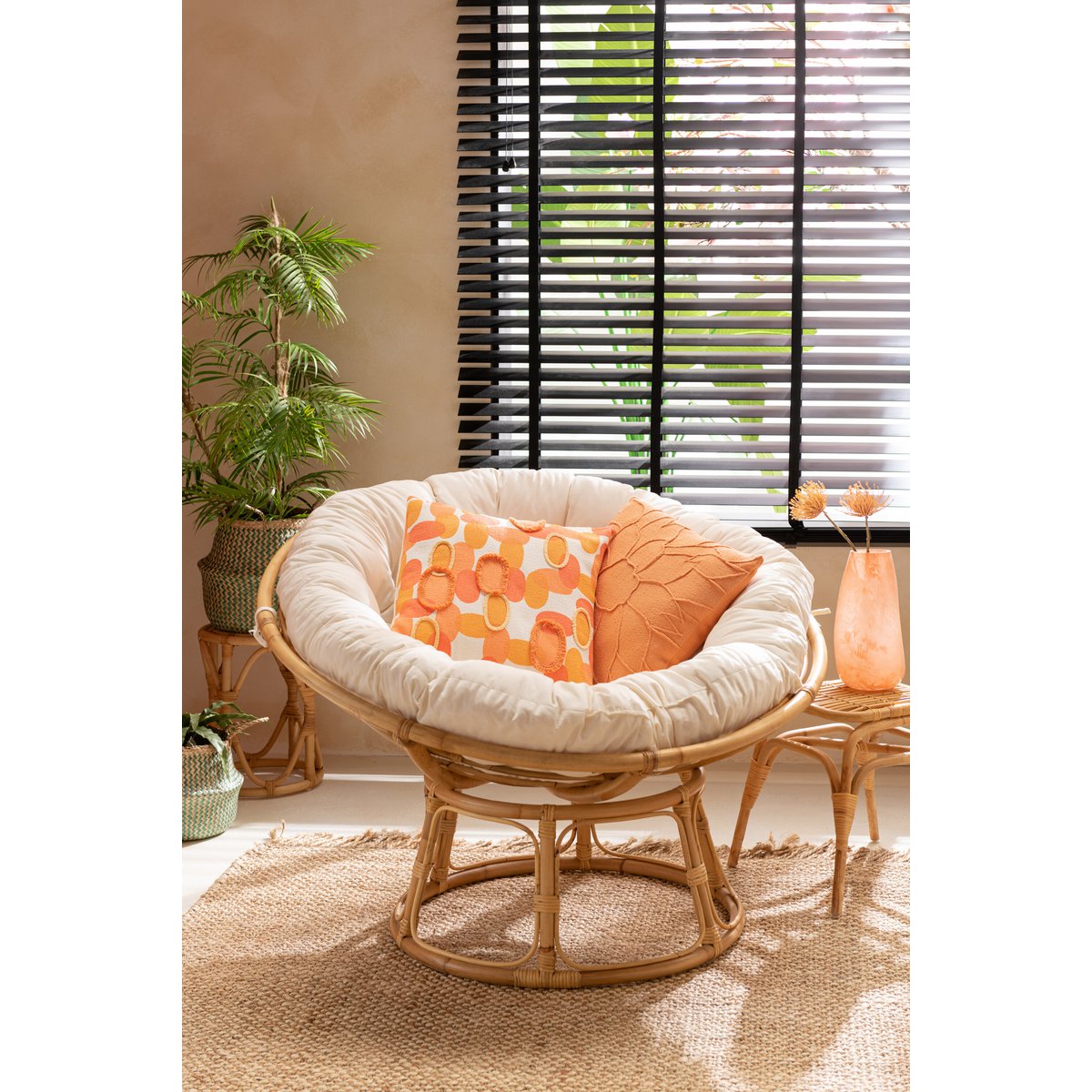 J-Line - Kissen Papaya - Textil - Orange