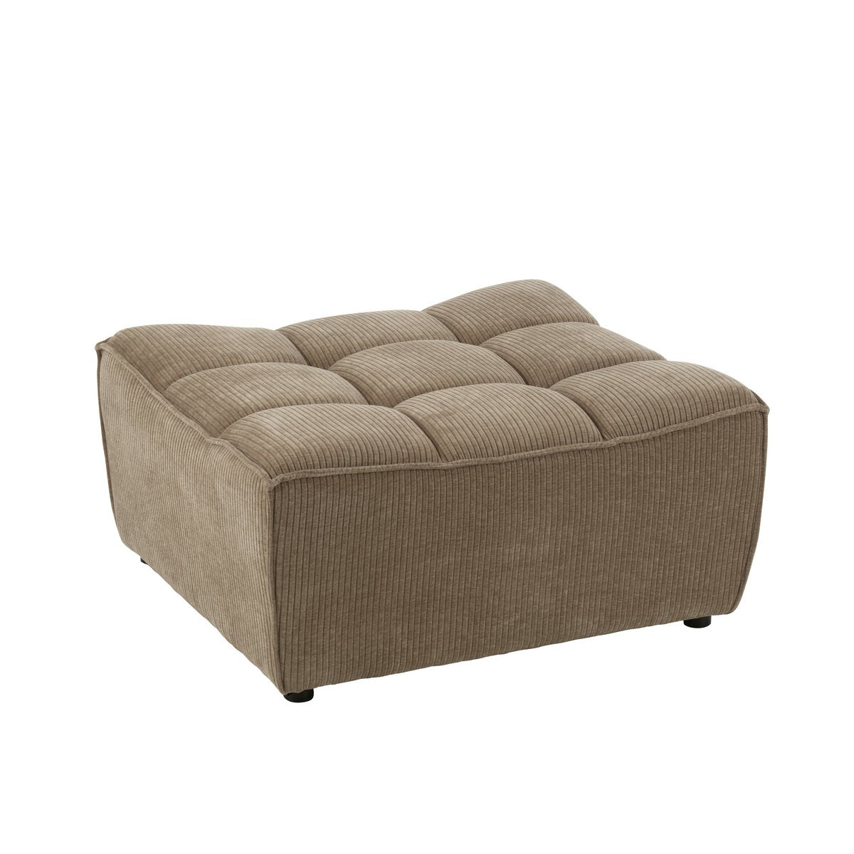 J-Line – Pouf Grid Pappelholz/Schaum Dunkeltaupe