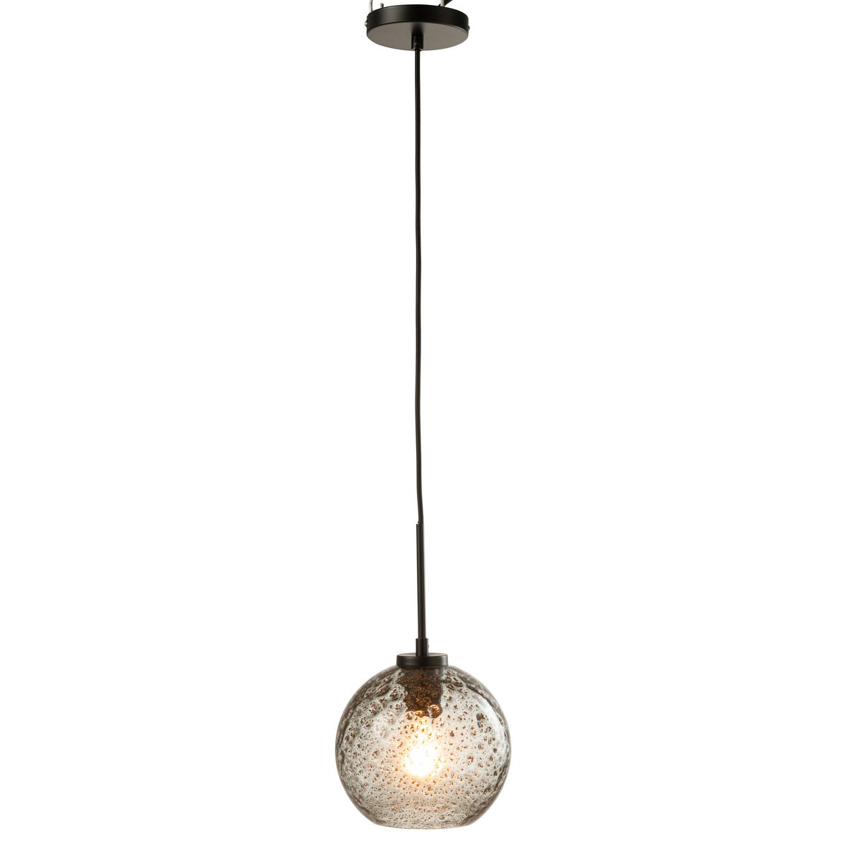 J-Line - Lampe Suspendue Speckle Ball - Verre - Gris - S