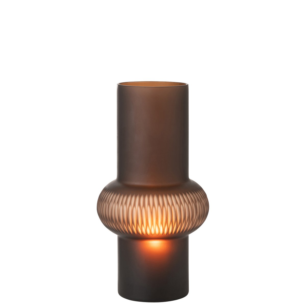 Vase J-Line Stripe Ball - verre - marron - petit