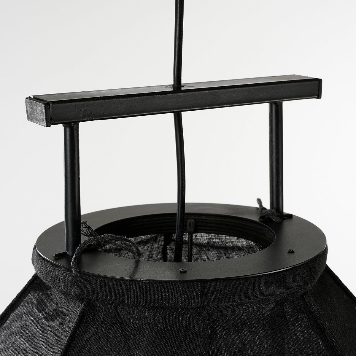 Mica Decorations - Lampe à Suspension Pego - H73 x Ø54 cm - Lin - Noir