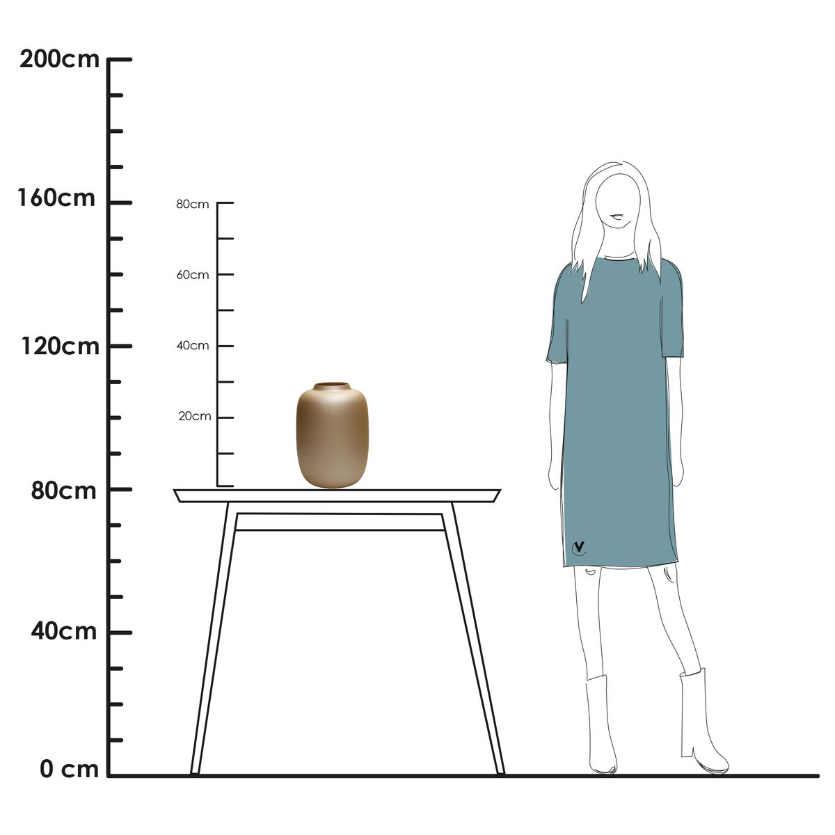 Vase the World - Vaas - Artic matte gold