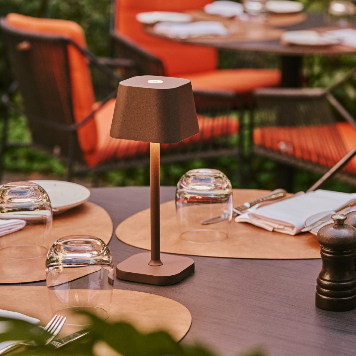 Tavellio-Amsterdam - Ava Mokka Bruin - Oplaadbare tafellamp | Stijlvol, draadloos en dimbaar
