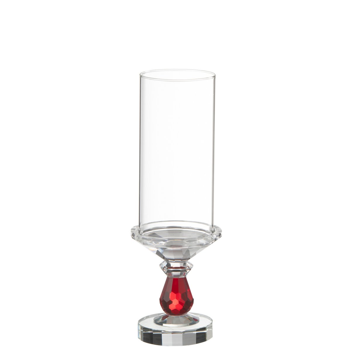 J-Line - Bougeoir Marie Cristal Rouge/Transparent Petit