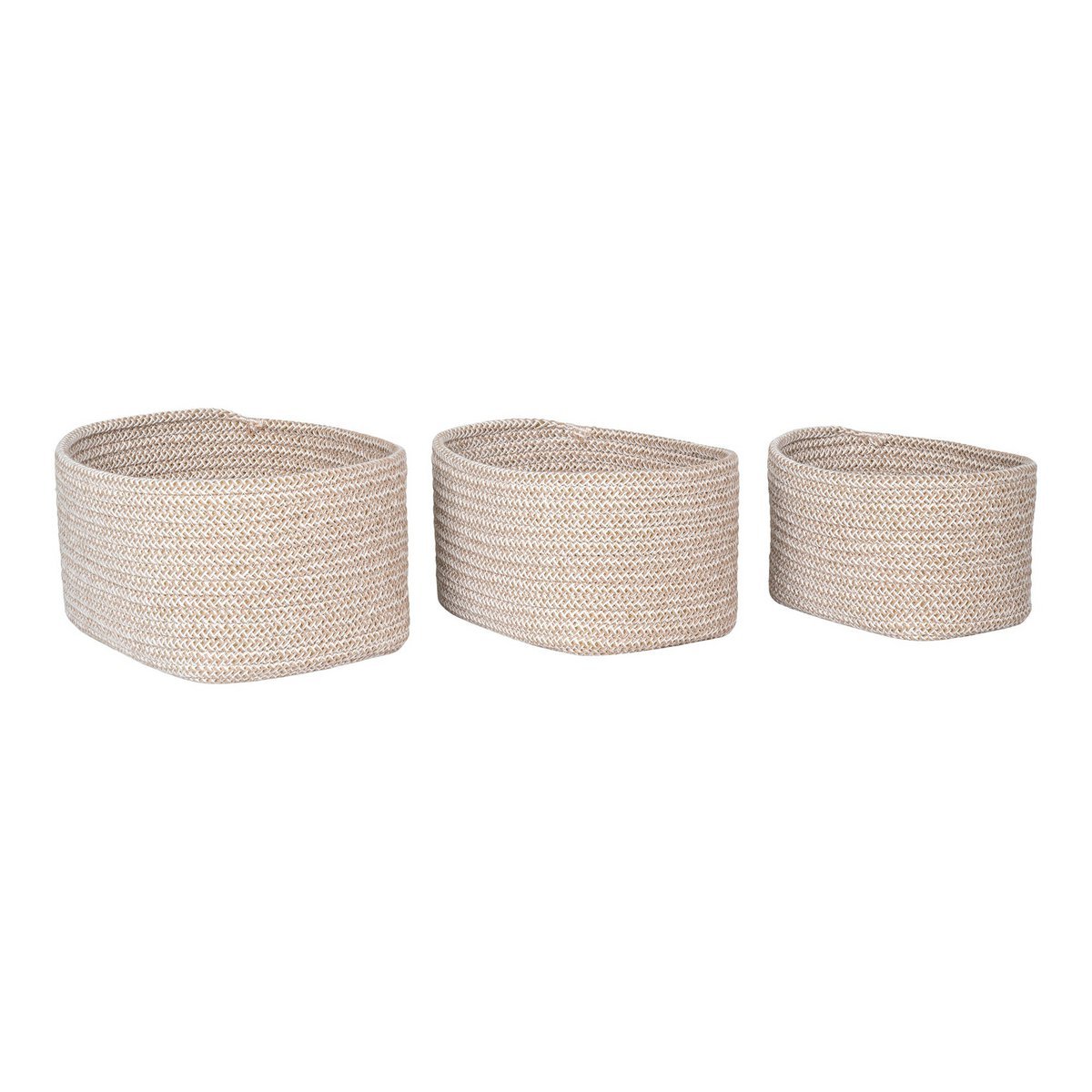 House Nordic - Cadima Basket - Mand, katoen, beige, set van 3