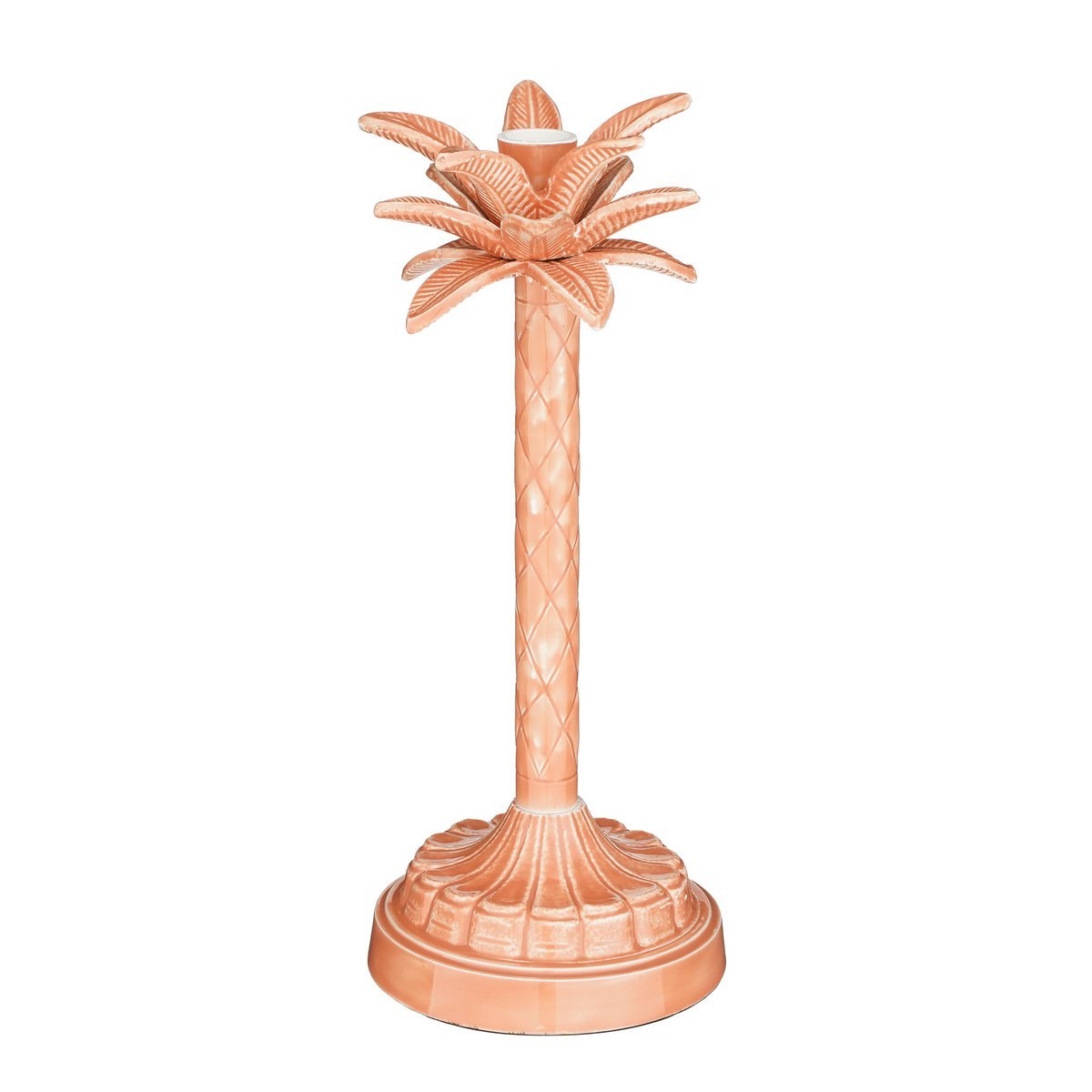 Glimmerdekorationen - Kerzenständer Palme - H30 x Ø13 cm - Rosa