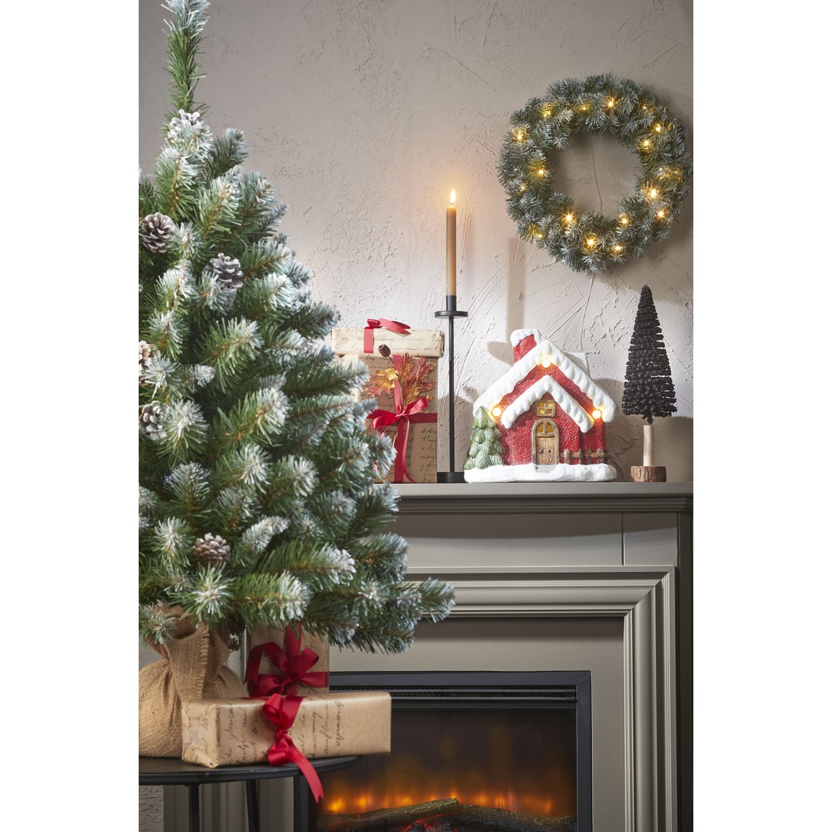 Maison d'Abri® - Empress Kunstkerstboom in Jute - H90 x Ø71 cm - Frosted Green