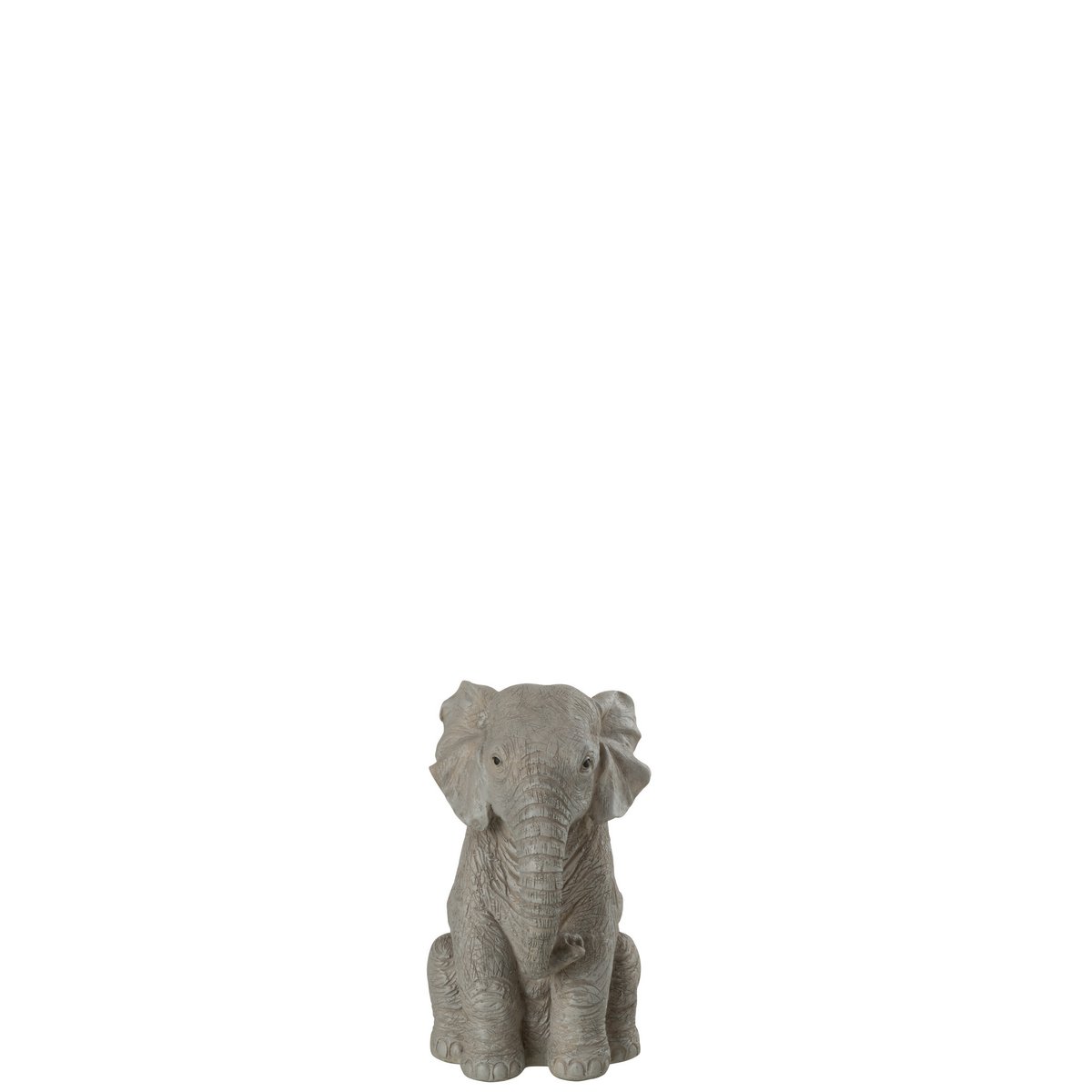 J-Line – Elefant sitzend, Poly, Grau, klein