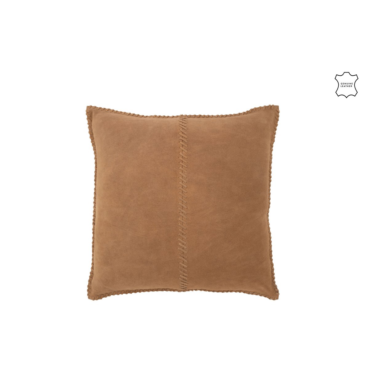 J-Line - Coussin décoratif Middle Line - Cuir - Camel