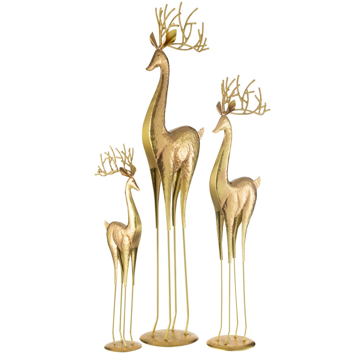 J-Line - Dekorative Weihnachtsfigur 'Rentier' (Größe L, Gold)