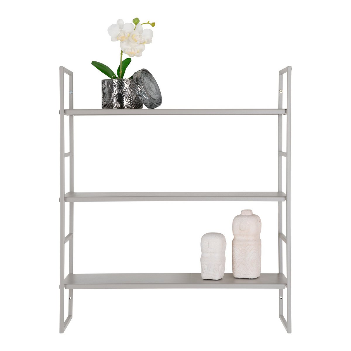 House Nordic - Beja Shelves - Etagères, acier, gris froid, 3 étagères, 48x17x55 cm