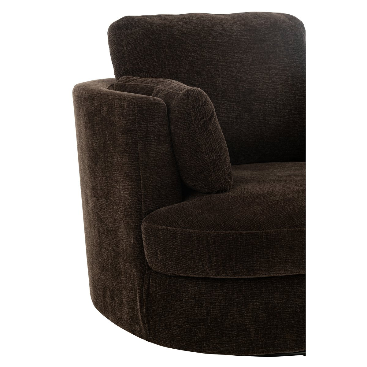 J-Line - Fauteuil lounge Swiv Peuplier/Mousse Marron Foncé