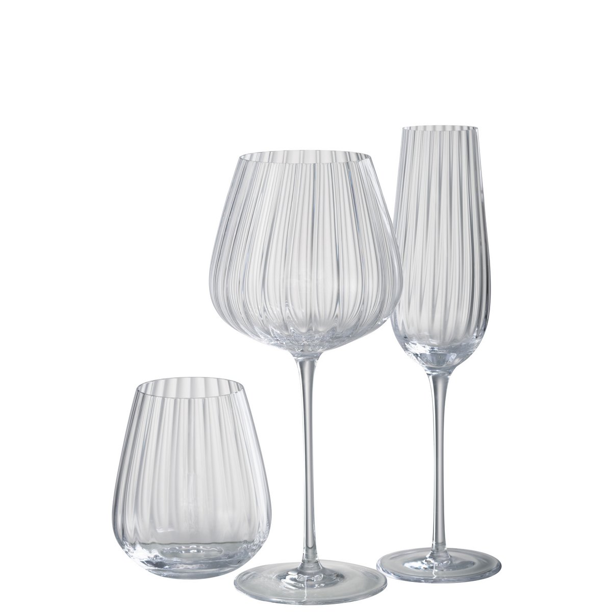 J-Line - Verres à Champagne Stripes - Verre