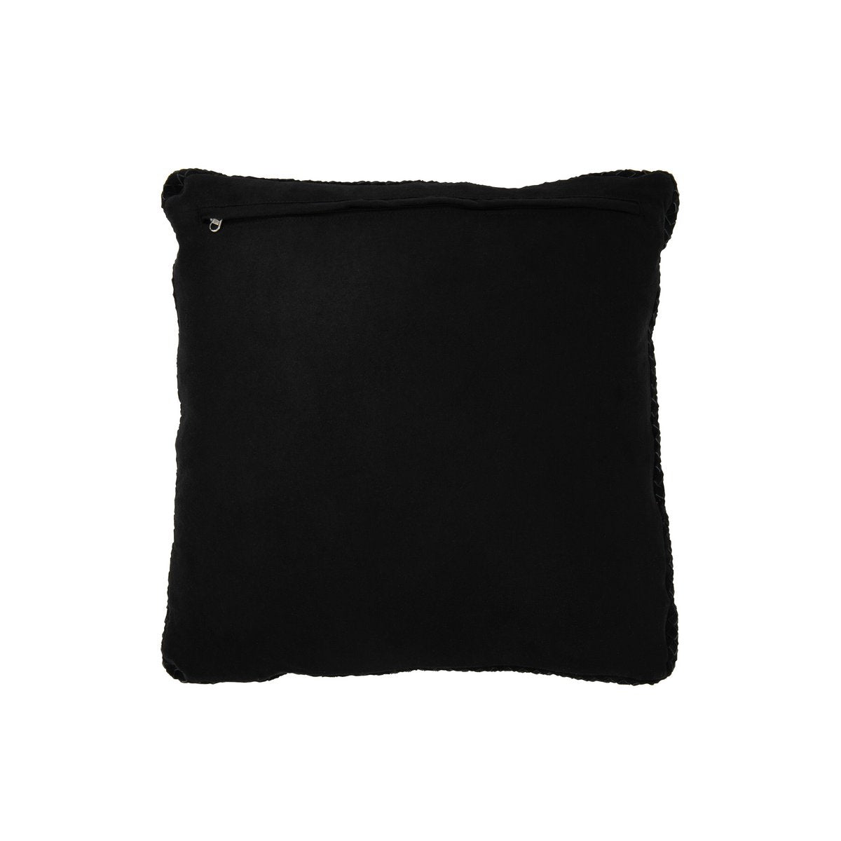 J-Line - Coussin tissé - Cuir - Noir