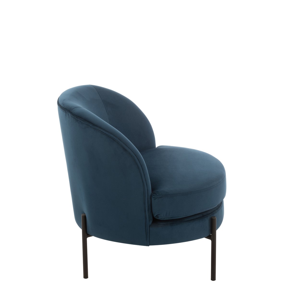 J-Line - Fauteuil Lounge Rond Textile/Métal Bleu