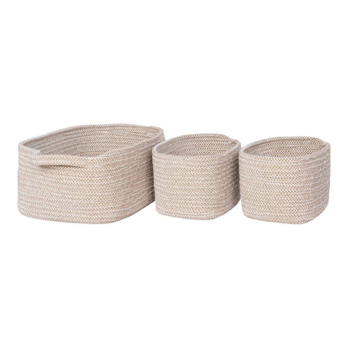 House Nordic - Teixo Basket - Panier, coton, beige, lot de 3