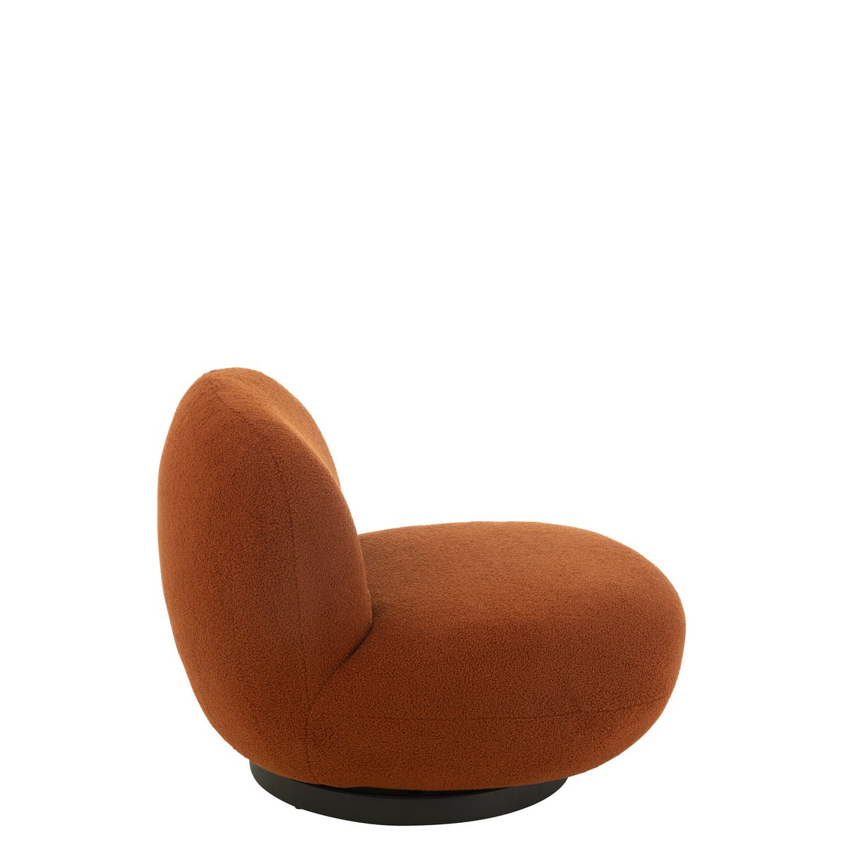 J-Line - Chaise longue Bois de Peuplier des Neiges/Mousse Orange/Noir