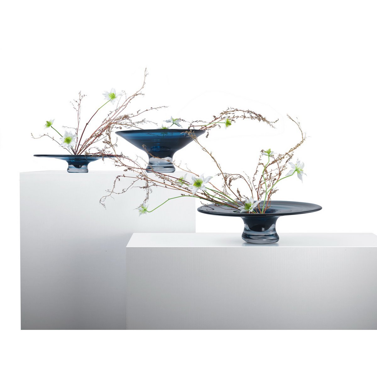 Element Accessories - Ronde conische vaas of schaal, diepinktblauw kleur: ALAIN