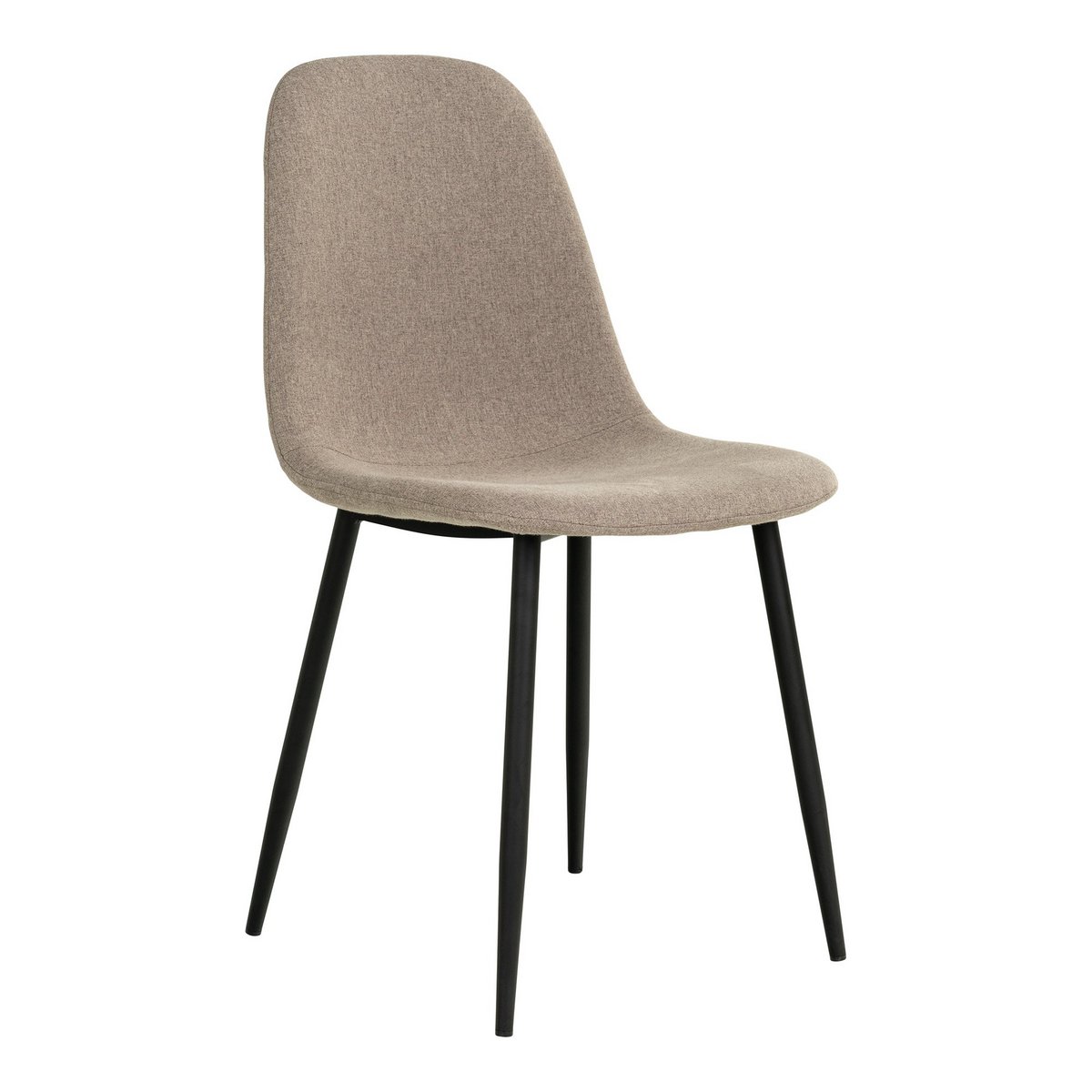 House Nordic - Stockholm Dining Chair - Eetkamerstoel, steen met zwarte poten, HN1231 - set van 2