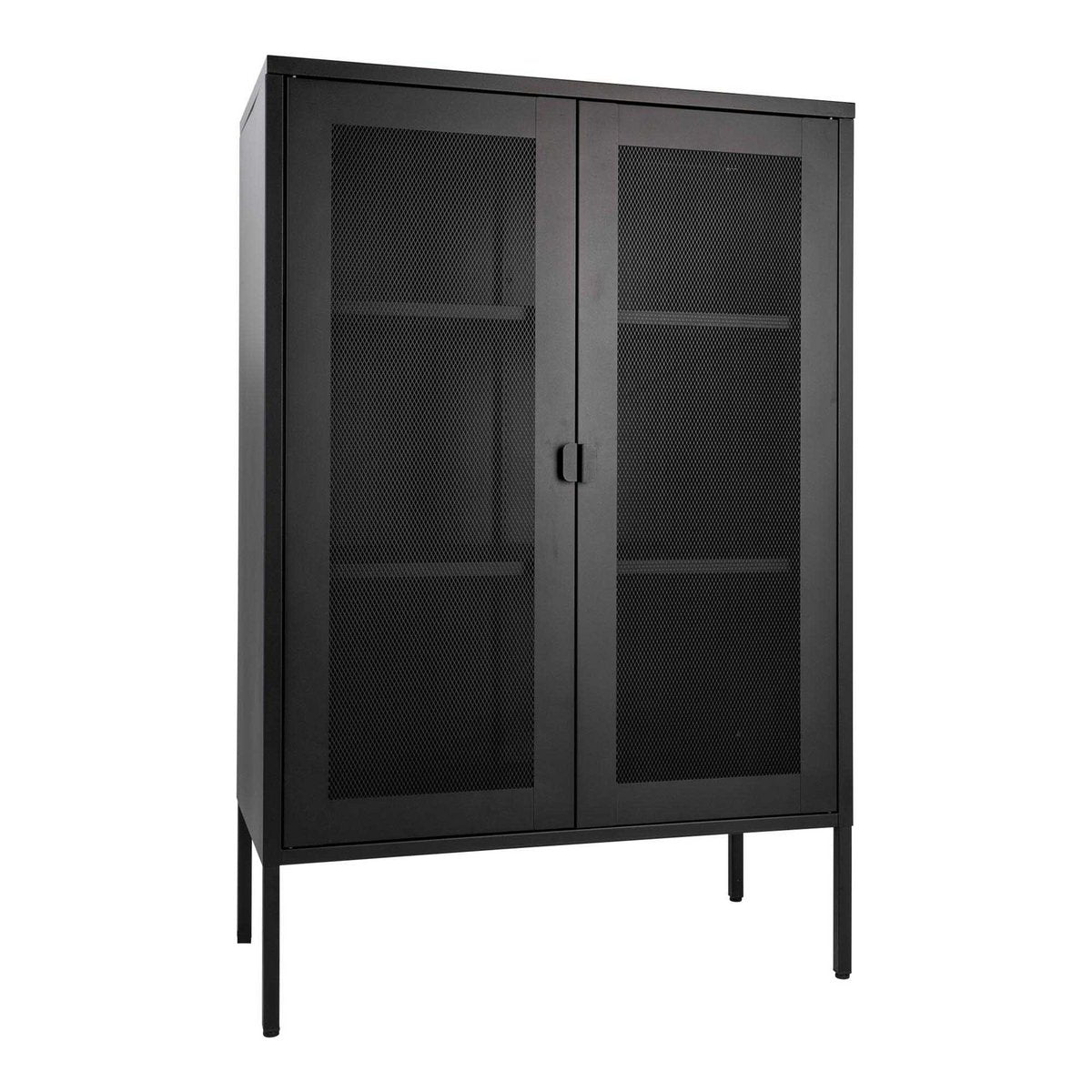 House Nordic - Melbourne Display Cabinet - Vitrine en noir avec porte grillagée