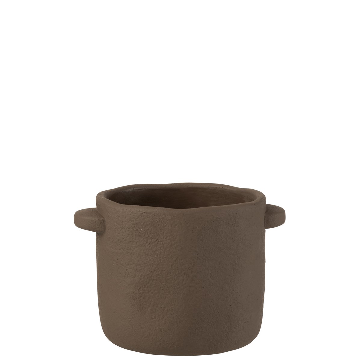 J-Line - Pot de Fleurs Gustave - Ciment - Marron Foncé - Ø19cm