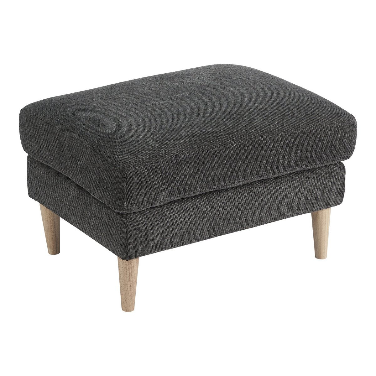 House Nordic - Bologna Pouf - Pouf, gris foncé avec pieds en bois naturel, HN1045