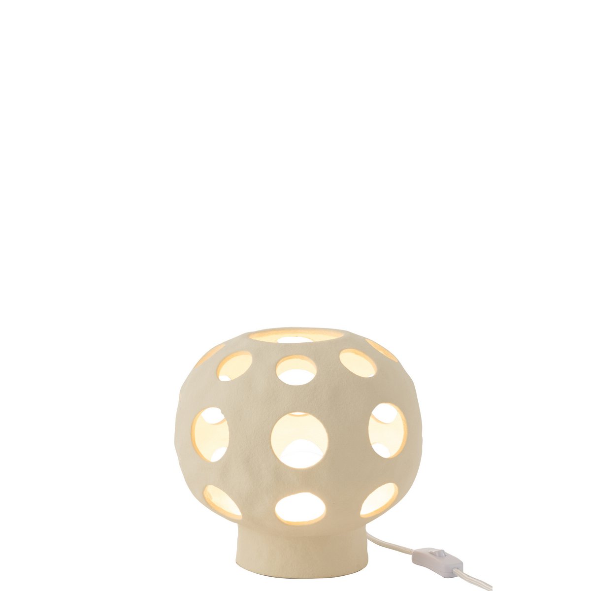 J-Line - Tafellamp Globe Aardewerk Beige