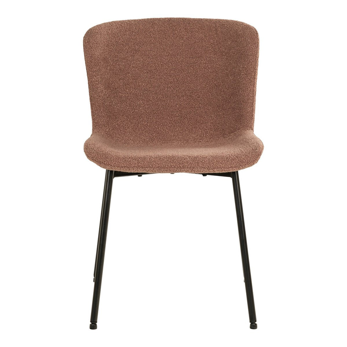 House Nordic - Maceda Dining Chair - Esszimmerstuhl aus Bouclé, Rost mit schwarzen Beinen - 2er-Set