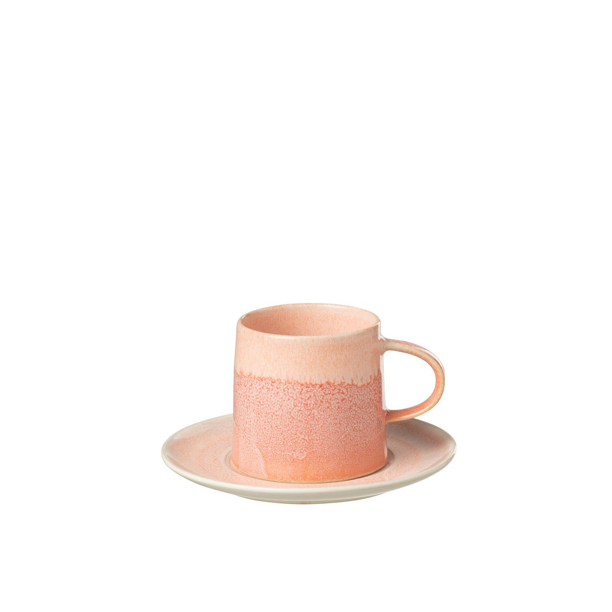 J-Line - Tasse + Assiette Lara - Porcelaine - Saumon