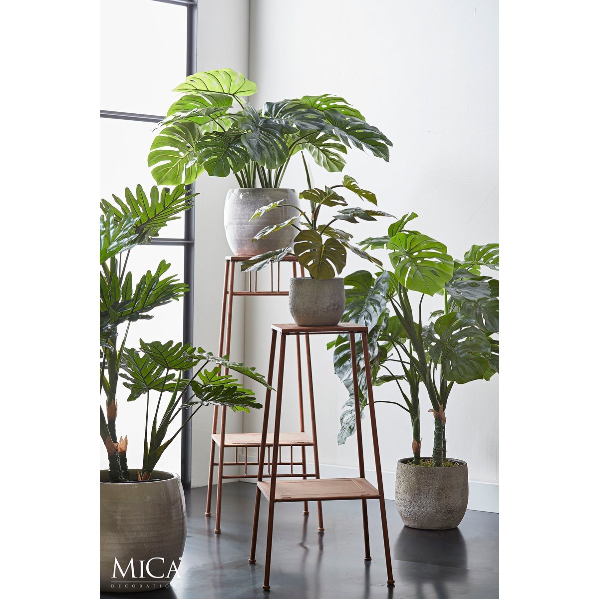 Glimmerdekorationen – Künstliche Pflanze Monstera – H100 x Ø75 cm – Grün