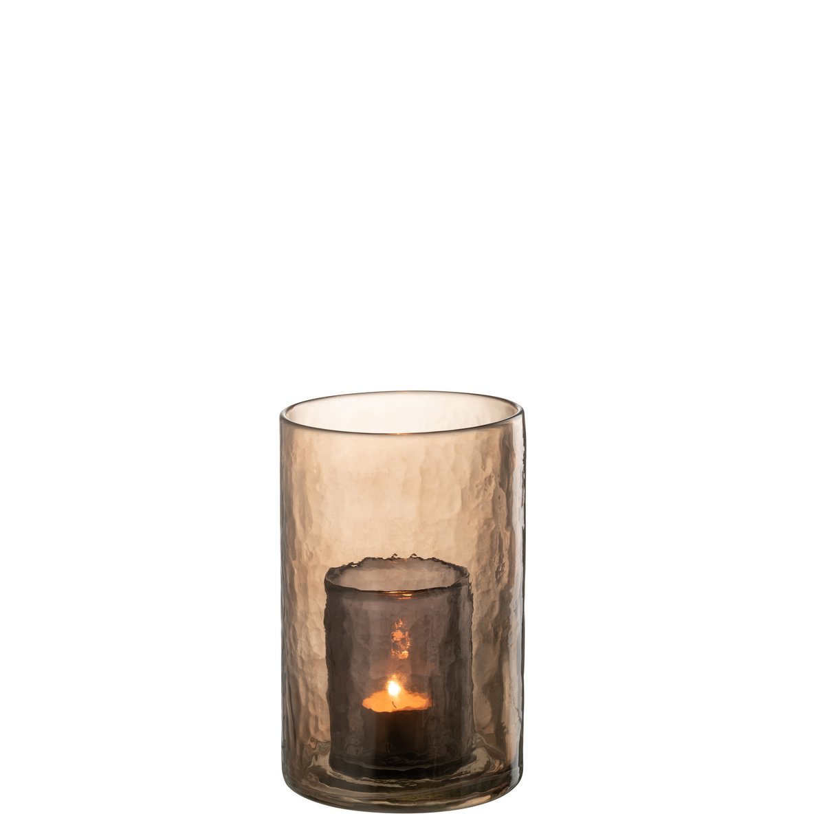 J-Line - Photophore Double Verre Ocre Petit