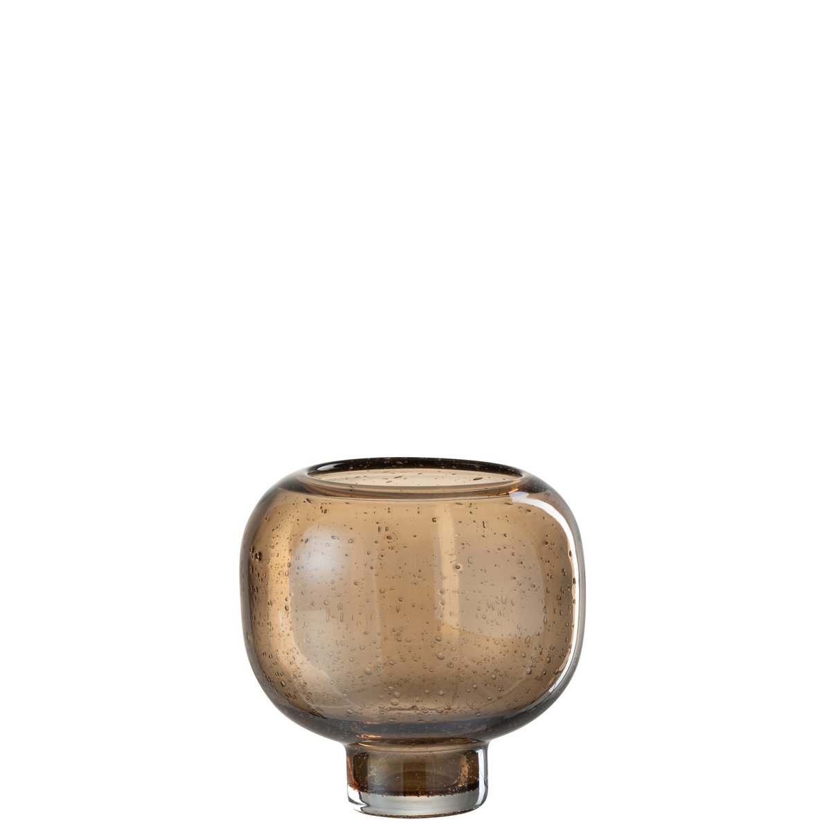 J-Line - Vase sur Pied Rond - Verre - Ambre - Petit