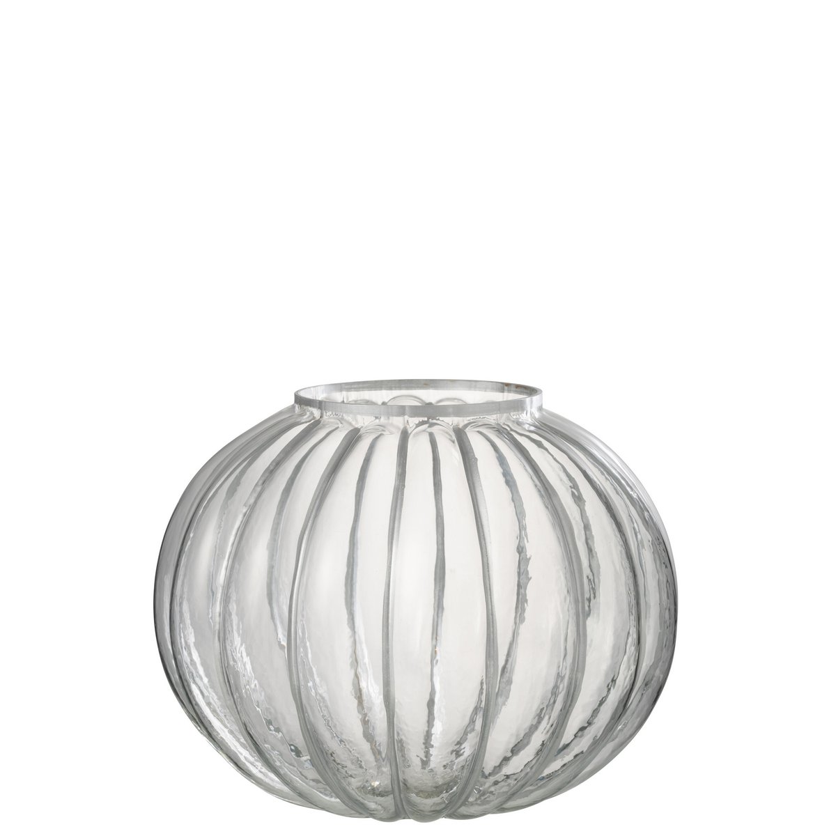 J-Line - Lantern Ball Stripe - Verre - Transparent/Argent - Grand