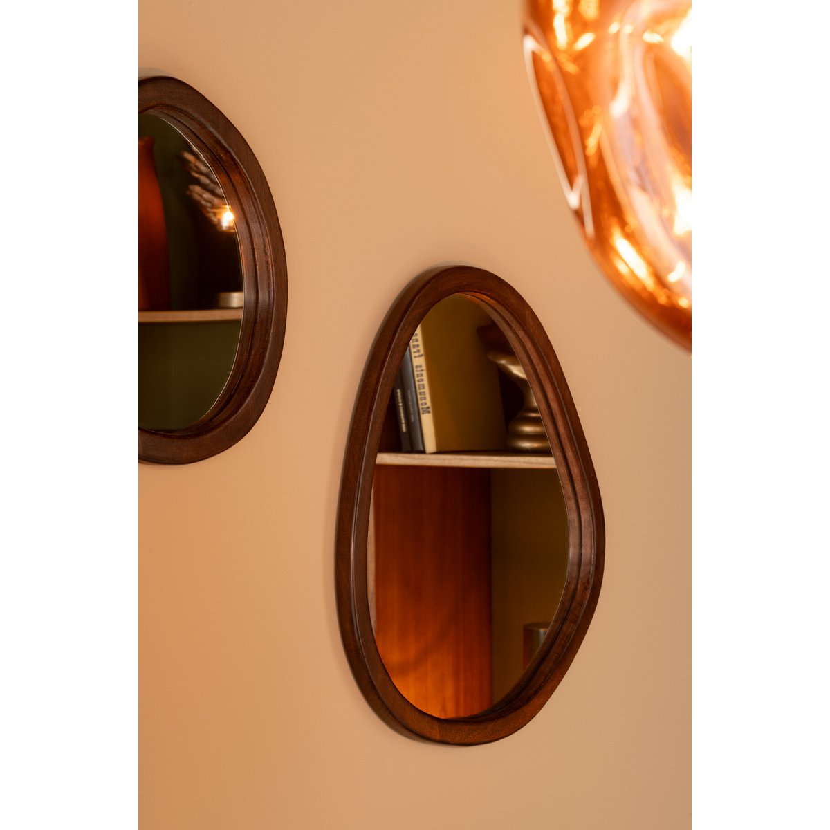 J-Line - Miroir Whisp Manguier/MDF Marron Petit