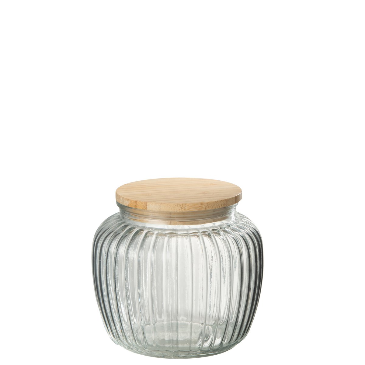 J-Line - Pot En Verre Louis Verre/Bambou Transparent/Naturel Petit