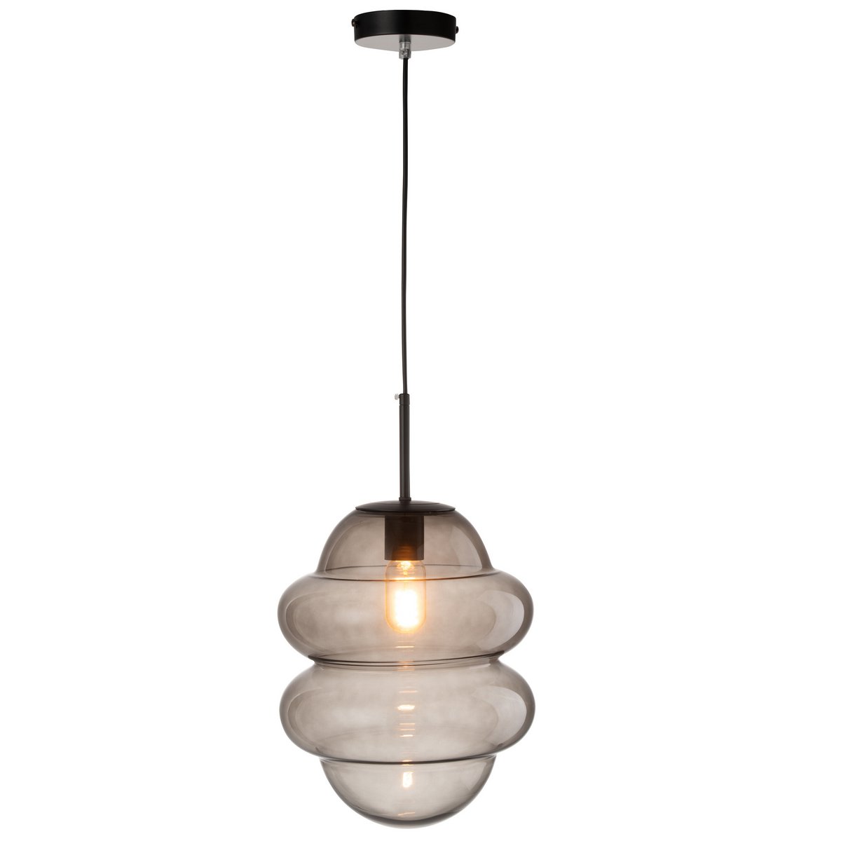 J-Line - Hanglamp Honinglepel Glas Grijs