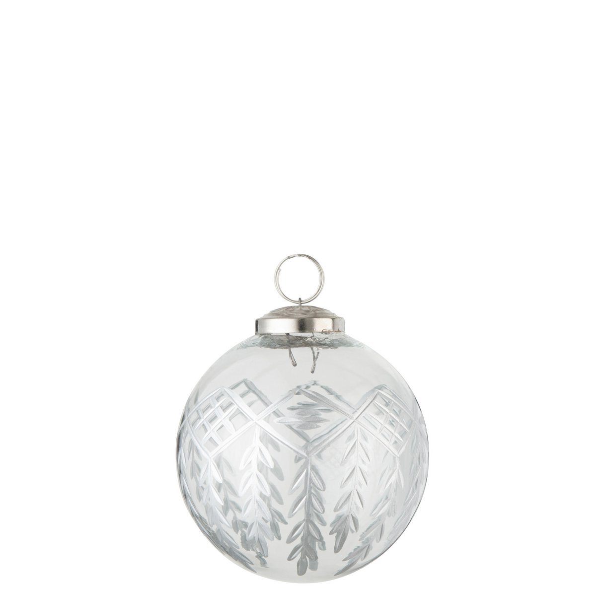 J-Line Kerstbal Chloe Glas Transparant/Zilver Small