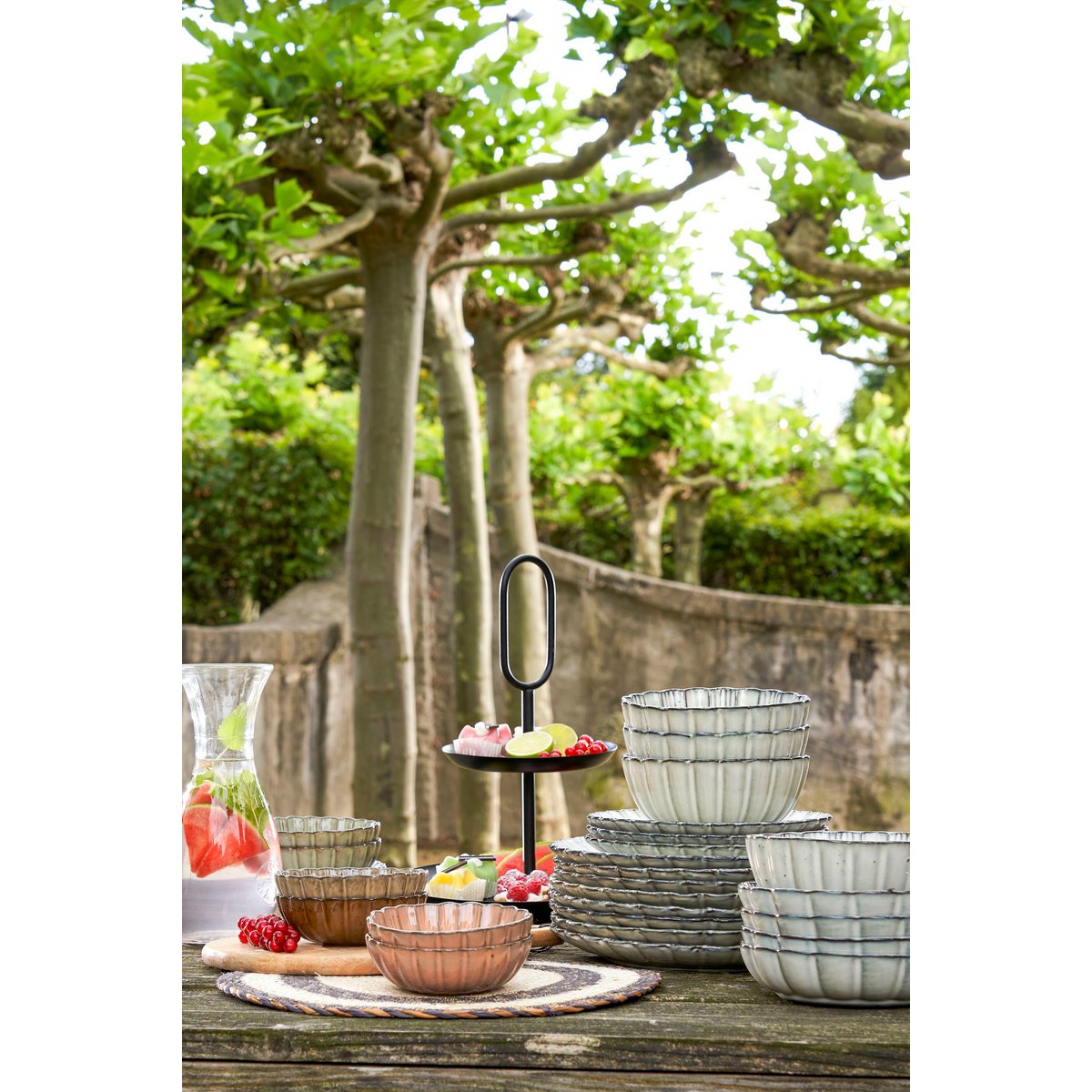 Mica Decorations - Rama Etagère 2 Laags - H36 x Ø28 cm - Metaal - Zwart