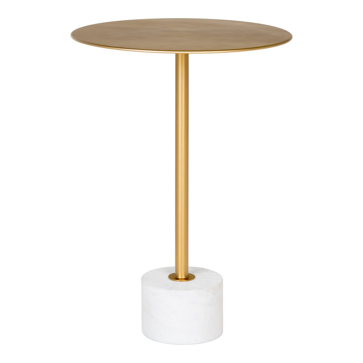 House Nordic - Table d'appoint Lecco - Table d'appoint en laiton et marbre Ø41x58 cm